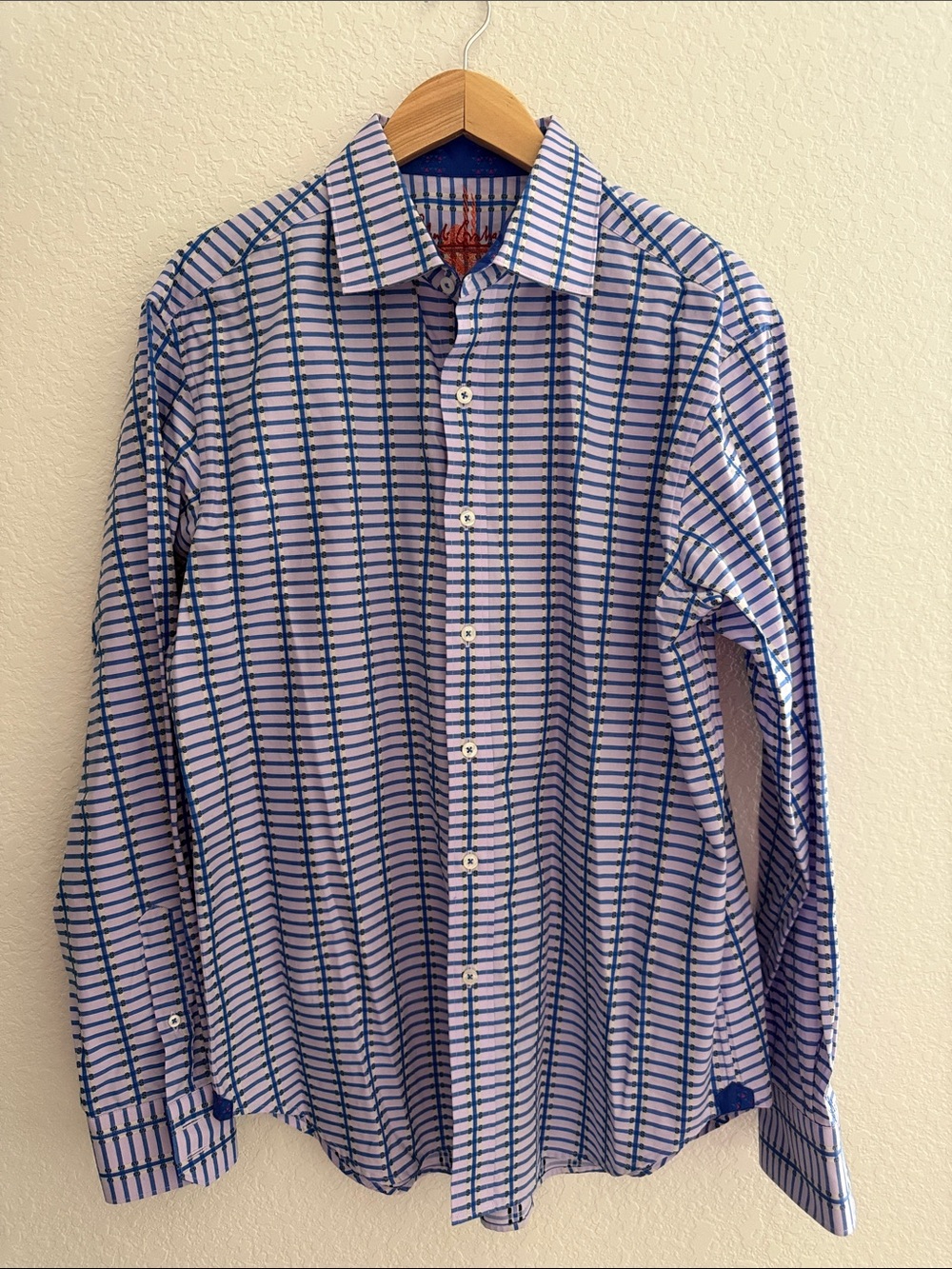 Robert Graham "Knowledge Wisdom Truth" Men's Button Down Shirt Size L